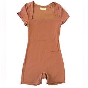 Women's Square Neck Short Sleeve Romper